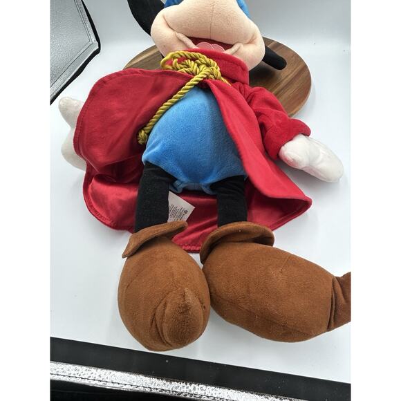 Disney Store Sorcerer Mickey Mouse Plush Fantasia Red Robe Wizard Hat 20” Toy - Picture 6 of 8